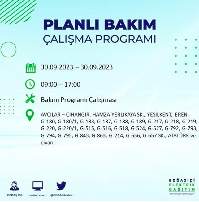 İstanbullular dikkat! BEDAŞ tek tek açıkladı! Tam 20 ilçede saatlerce elektrik olmayacak 19