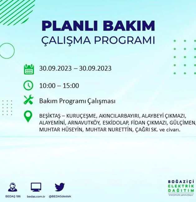 İstanbullular dikkat! BEDAŞ tek tek açıkladı! Tam 20 ilçede saatlerce elektrik olmayacak 17