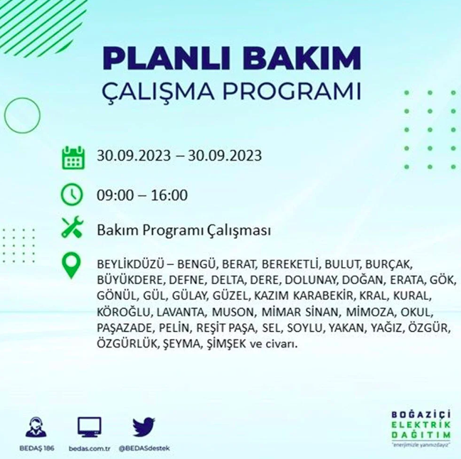 İstanbullular dikkat! BEDAŞ tek tek açıkladı! Tam 20 ilçede saatlerce elektrik olmayacak 16