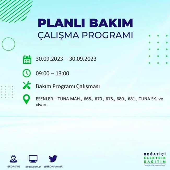 İstanbullular dikkat! BEDAŞ tek tek açıkladı! Tam 20 ilçede saatlerce elektrik olmayacak 13