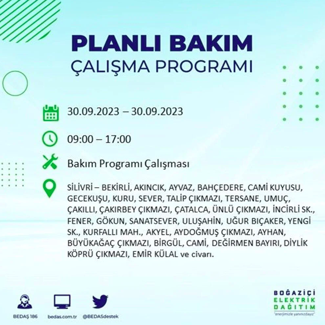 İstanbullular dikkat! BEDAŞ tek tek açıkladı! Tam 20 ilçede saatlerce elektrik olmayacak 5