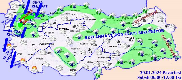 Sadece İstanbul için sarı kodlu uyarı! Kuvvetli fırtına ve kar yağışı! 16