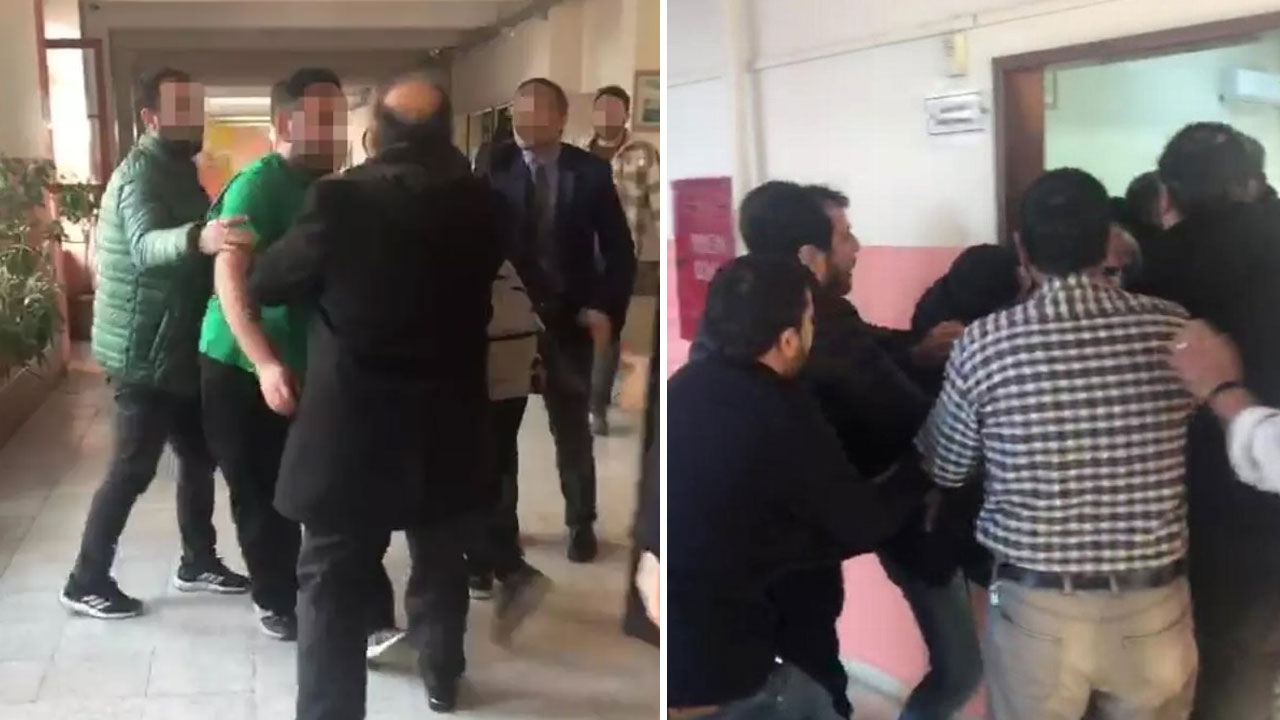 Veliler okulu basıp, öğretmeleri dövdü! Dehşet anları kamerada