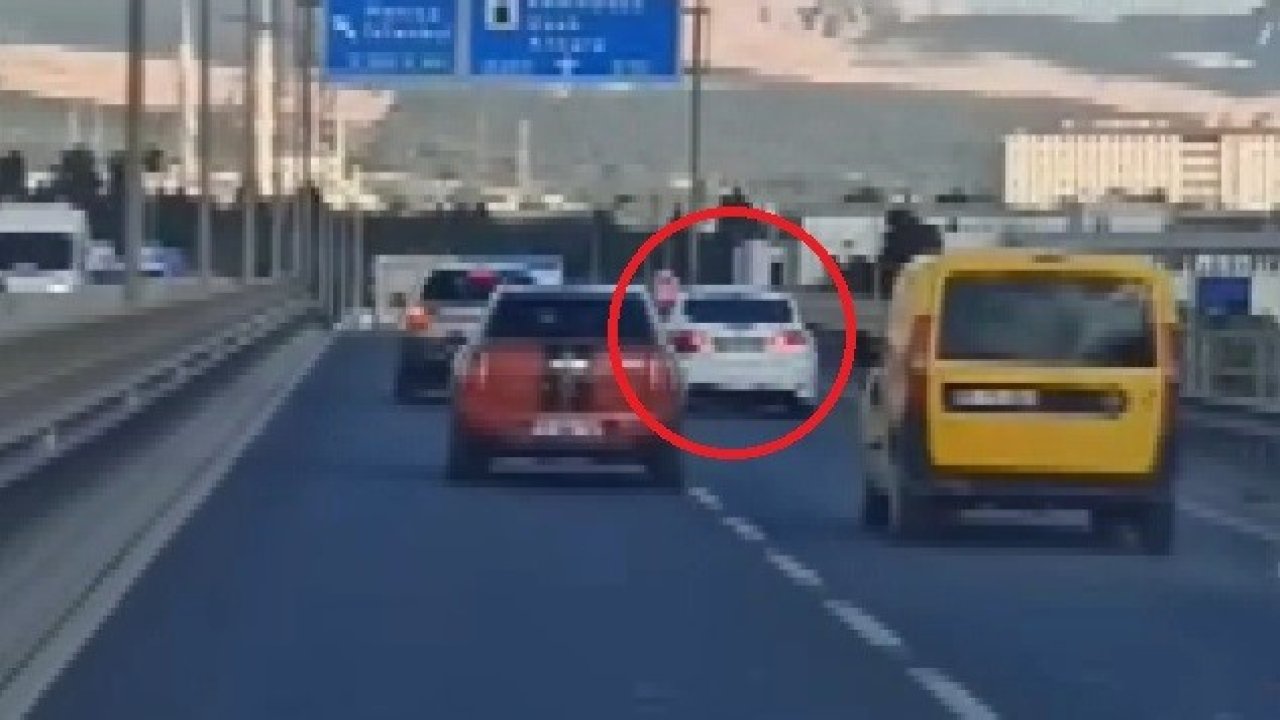 Makas atan sürücü trafikte tehlike saçtı!