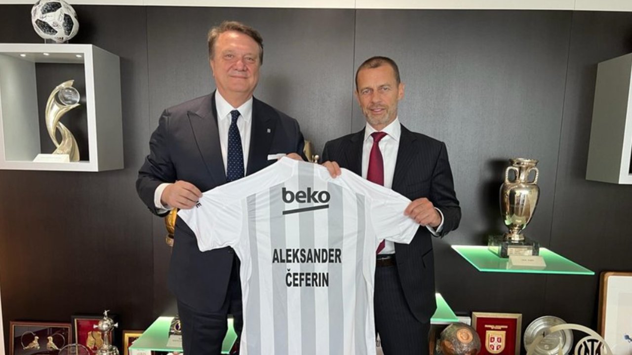 Hasan Arat, Cenevre’de UEFA Başkanı Aleksander Ceferin ile buluştu