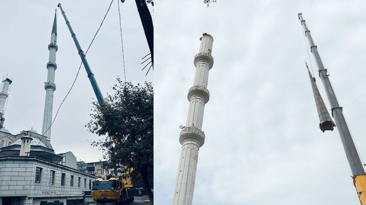 İstanbul'da deprem önlemi! 85 metrelik minareler sökülerek kısaltıldı