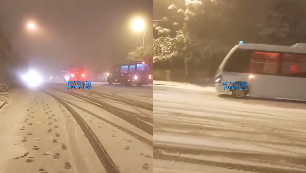 İstanbul'da kar yağışı! Araçlar yollarda mahsur kaldı