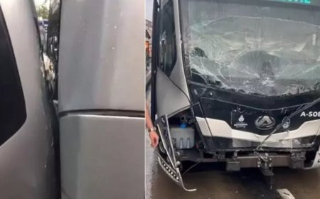 Avcılar'da metrobüs kaza yaptı!