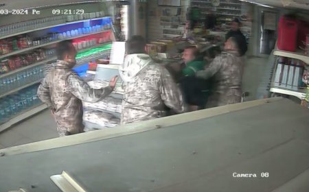Özel harekat polisleri ile akaryakıt istasyonu çalışanı arasındaki kavga kamerada