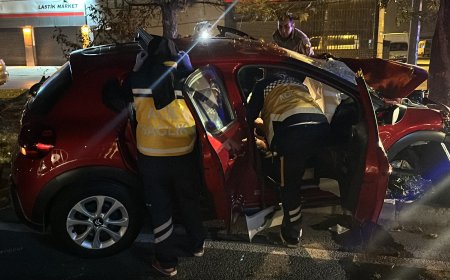 Otomobil, ağaca çarptı; 1'i ağır 3 yaralı
