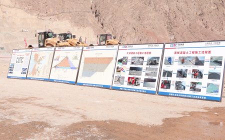 Çin’deki dünyanın en yüksek beton yüzlü kaya dolgu barajında inşaat hızla ilerliyor