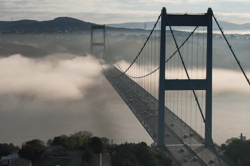 İstanbul- İstanbul Boğazı'nda sis etkili oluyor 3- (Havadan görüntülerle)